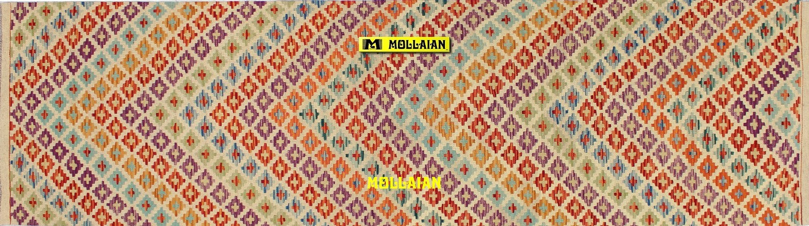 Passatoia Kilim Kaudani Melange 291x79cm Tappeto Runner Lana, Colori Vegetali Melange, Disegno Moderno, Double Face Casa e cucina/Tessili per la casa/Tappeti e tappetini/Tappeti Runner Mollaian Tappeti - Lecce, Commerciovirtuoso.it