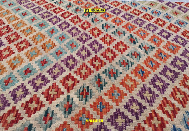 Passatoia Kilim Kaudani Melange 291x79cm Tappeto Runner Lana, Colori Vegetali Melange, Disegno Moderno, Double Face Casa e cucina/Tessili per la casa/Tappeti e tappetini/Tappeti Runner Mollaian Tappeti - Lecce, Commerciovirtuoso.it