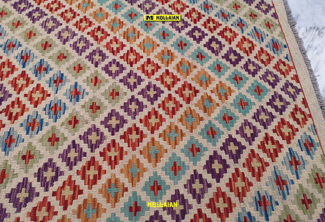 Passatoia Kilim Kaudani Melange 291x79cm Tappeto Runner Lana, Colori Vegetali Melange, Disegno Moderno, Double Face Casa e cucina/Tessili per la casa/Tappeti e tappetini/Tappeti Runner Mollaian Tappeti - Lecce, Commerciovirtuoso.it
