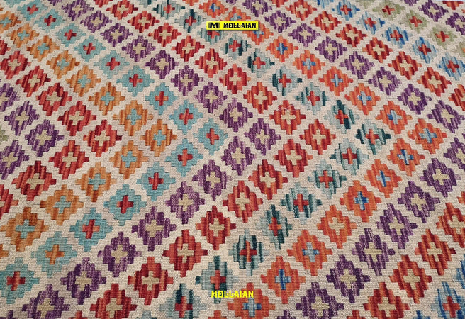 Passatoia Kilim Kaudani Melange 291x79cm Tappeto Runner Lana, Colori Vegetali Melange, Disegno Moderno, Double Face Casa e cucina/Tessili per la casa/Tappeti e tappetini/Tappeti Runner Mollaian Tappeti - Lecce, Commerciovirtuoso.it