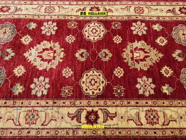 Passatoia-Soltanabad-Extra-Gold-230x79cm-Tappeto-Runner-Oro-E-Rosso-Brillante-Disegni-Geometrici-Floreali