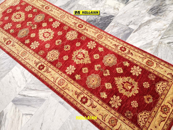 Passatoia-Soltanabad-Extra-Gold-230x79cm-Tappeto-Runner-Oro-E-Rosso-Brillante-Disegni-Geometrici-Floreali