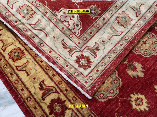 Passatoia-Soltanabad-Extra-Gold-230x79cm-Tappeto-Runner-Oro-E-Rosso-Brillante-Disegni-Geometrici-Floreali