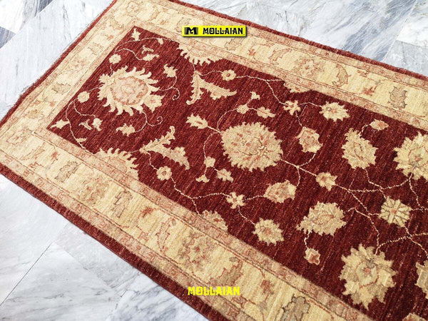 Passatoia-Sultanabad-Gold-236x84cm-Tappeto-Runner-Oro-Rosso-Disegno-Floreale