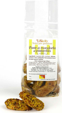 Paste Di Mandorla Siciliane Artigianali 500gr. Al Pistacchio Di Bronte Biscotti Tradizionali Fatti A Mano 100% Mandorle Siciliane e Pistacchio Di Bronte Made In Italy alimentari LiSicily dolci per passione - Alassio, Commerciovirtuoso.it