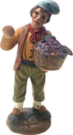 Pastore con uva statuetta in terracotta artigianale per presepe napoletano da h 10 cm Casa e cucina/Decorazioni per interni/Addobbi e decorazioni per ricorrenze/Decorazioni natalizie/Presepi/Statuine e fondali per il presepe MagiediNatale.it - Altamura, Commerciovirtuoso.it