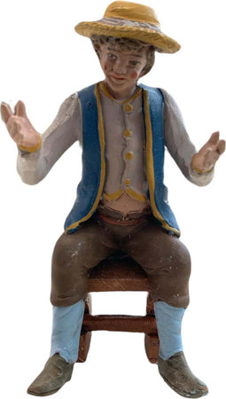 Pastore seduto statuetta in terracotta artigianale per presepe napoletano da h 13 cm Casa e cucina/Decorazioni per interni/Addobbi e decorazioni per ricorrenze/Decorazioni natalizie/Presepi/Statuine e fondali per il presepe MagiediNatale.it - Altamura, Commerciovirtuoso.it