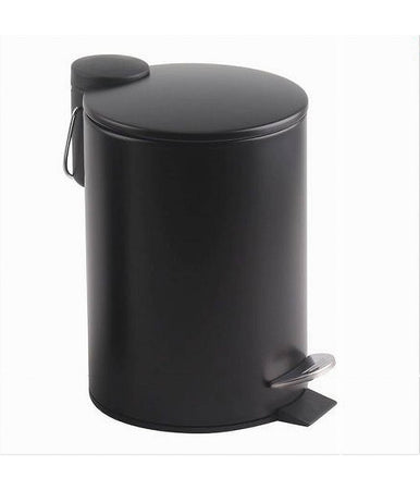 Pattumiera Acciaio A Pedale 3 Lt Bidone Cestino Spazzatura Bagno Casa Nero 87453