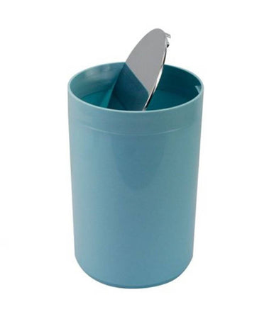 Pattumiera Cestino Secchio Rifiuti Celeste Arredo Bagno Coperchio Basculante 79891