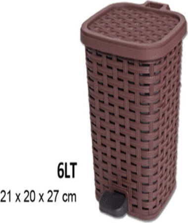 Pattumiera-Plastica-A-Pedale-6-Litri-Bidone-Cestino-Spazzatura-Differenziata