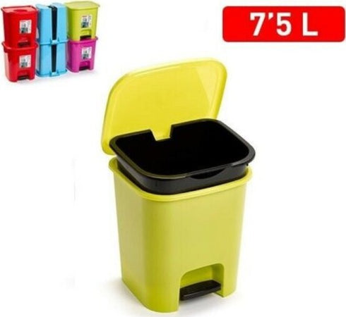Pattumiera-Plastica-A-Pedale-7-Litri-Bidone-Cestino-Spazzatura-Differenziata