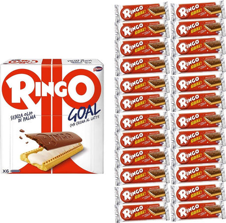 Pavesi Ringo Goal Latte Expo Confezione 24x Snack Ringo Goal Biscotto 28 Gr Ripieno Di Crema Al Latte E Copertura Di Cioccolato Snack Dolce E Gustoso Senza Olio Di Palma Alimentari e cura della casa/Snack dolci e salati/Cioccolata/Barrette/Formato snack Franco Pausa Caffè - Albano Laziale, Commerciovirtuoso.it