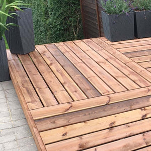 Pavimento modulare in legno per giardino e terrazzo 100 x 100 cm Giardino e giardinaggio/Decorazioni per il giardino/Erba artificiale Decor Space - Altamura, Commerciovirtuoso.it