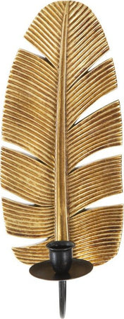 P/Cand Da Muro Leaf Cm 12,8X8,9X31,2 Casa e cucina/Decorazioni per interni/Candele e portacandele/Portacandele/Portacandele a parete Led Mall Home - Napoli, Commerciovirtuoso.it