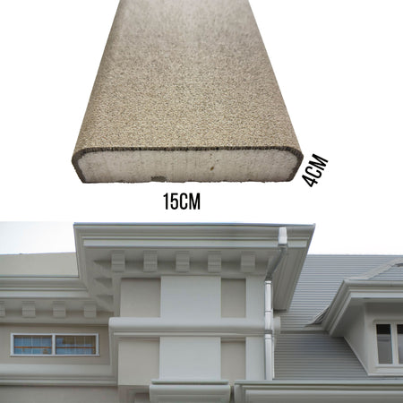 €9,99ml *** STOCK ***. Pacco da 18ml di cornice decorativa in XPS Resinata per esterno 15X4X200cm PD149 - Eternal Parquet