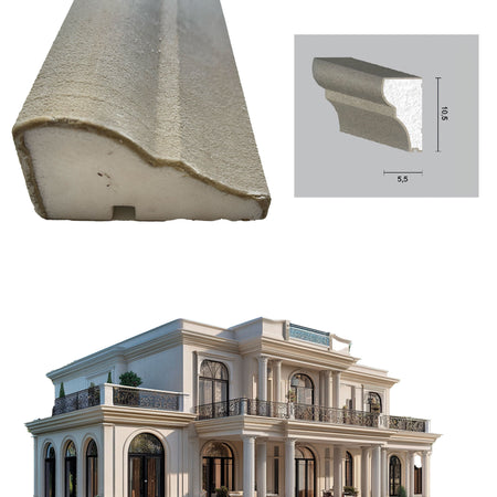€11,99ml *** STOCK *** Pacco da 26ml di cornice decorativa in XPS Resinata per esterno 10,5X5,5X200cm PD074 - Eternal Parquet