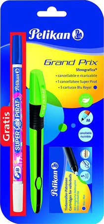 Pelikan Set Grand Prix Penna sferografica + 1 cancellatore Super Pirat + 5 cartucce Blu Royal Cancelleria e prodotti per ufficio/Penne matite scrittura e correzione/Penne e ricariche/Penne roller a inchiostro gel Scontolo.net - Potenza, Commerciovirtuoso.it