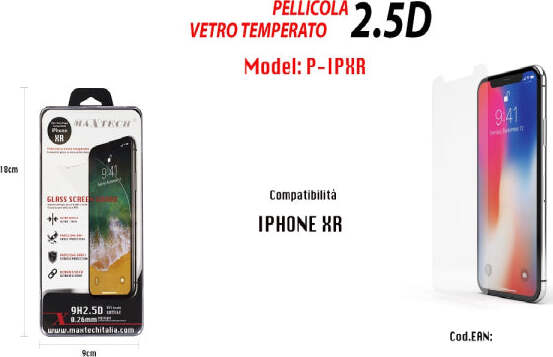 Pellicola-Compatibile-Per-Iphone-Xr-In-Vetro-Temperato-Maxtech-P-ipxr