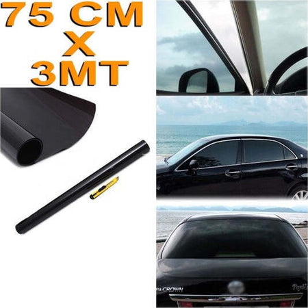 Pellicola-Oscurante-Parasole-Per-Vetri-Finestrini-Auto-Automobile--75-X-300-Cm