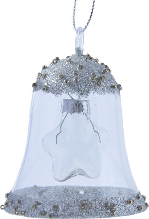 Pendaglio a forma di campana con stella argento per albero di natale h 7,5 cm Casa e cucina/Decorazioni per interni/Addobbi e decorazioni per ricorrenze/Decorazioni natalizie/Addobbi e decorazioni/Palle e palline MagiediNatale.it - Altamura, Commerciovirtuoso.it