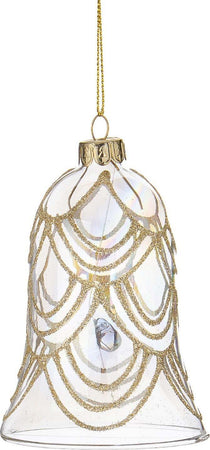 Pendaglio campana per albero di Natale in vetro decorato color Iridescente Casa e cucina/Decorazioni per interni/Addobbi e decorazioni per ricorrenze/Decorazioni natalizie/Addobbi e decorazioni/Ciondoli e pendenti MagiediNatale.it - Altamura, Commerciovirtuoso.it