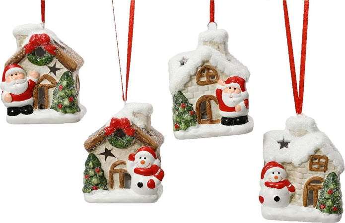 Pendaglio casa di babbo natale e del pupazzo di neve decorazione natalizia Casa e cucina/Decorazioni per interni/Addobbi e decorazioni per ricorrenze/Decorazioni natalizie/Addobbi e decorazioni/Ciondoli e pendenti MagiediNatale.it - Altamura, Commerciovirtuoso.it