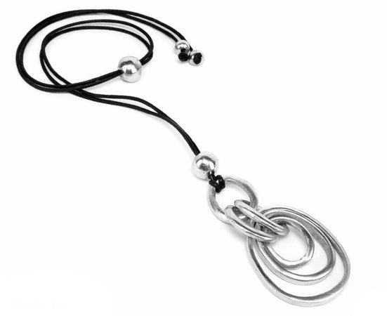 pendente a 6 ovali intrecciati in alluminio 100% riciclato nickel tested
