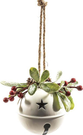 Pendente con Campanella decorata in metallo, colore bianco da 12 x 15 x 10 cm Casa e cucina/Decorazioni per interni/Addobbi e decorazioni per ricorrenze/Decorazioni natalizie/Addobbi e decorazioni/Campanelli e campanelli da slitta MagiediNatale.it - Altamura, Commerciovirtuoso.it