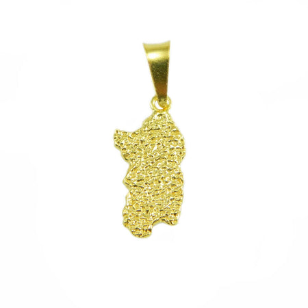 Pendente Sardegna in oro giallo martellata piccola