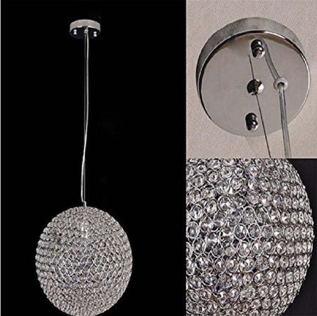 Pendente-Lampada-Lampadario-Sferico-Tondo-Chiuso-Cristalli-Soffitto-Luce-Led-Design