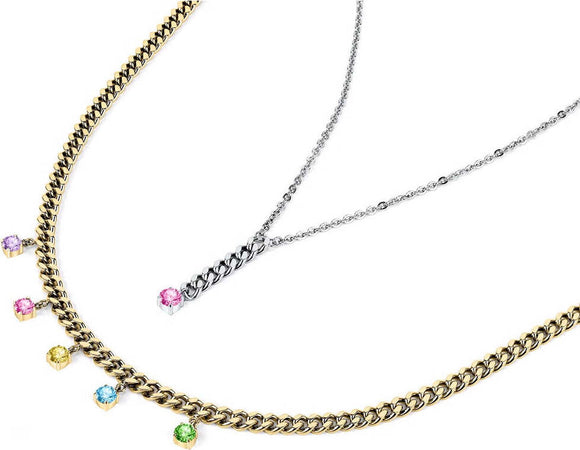 Pendente-MORELLATO-donna-Poetica-acciaio-/-cristallo-rosa