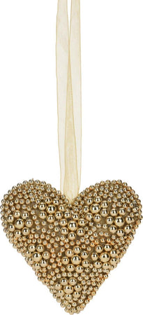 Pendente natalizio a forma di cuore, color oro, con perlette, da 10 cm Casa e cucina/Decorazioni per interni/Addobbi e decorazioni per ricorrenze/Decorazioni natalizie/Addobbi e decorazioni/Ciondoli e pendenti MagiediNatale.it - Altamura, Commerciovirtuoso.it
