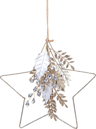 Pendente natalizio stella stilizzata con glitter decorazione per interno e esterno h 33 cm Casa e cucina/Decorazioni per interni/Addobbi e decorazioni per ricorrenze/Decorazioni natalizie/Addobbi e decorazioni/Ciondoli e pendenti MagiediNatale.it - Altamura, Commerciovirtuoso.it