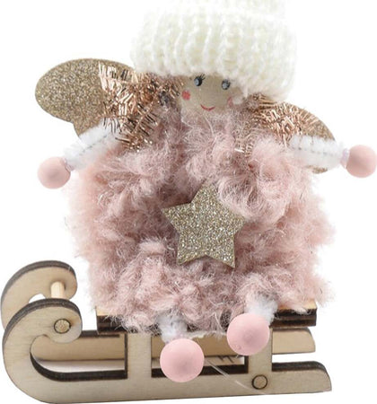 Pendente per albero di Natale Angioletto PinkyBoo su slittino da 10 cm Casa e cucina/Decorazioni per interni/Addobbi e decorazioni per ricorrenze/Decorazioni natalizie/Addobbi e decorazioni/Ciondoli e pendenti MagiediNatale.it - Altamura, Commerciovirtuoso.it