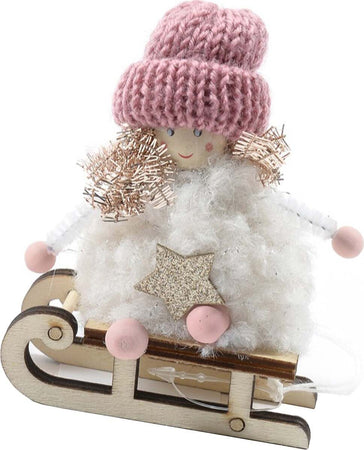 Pendente per albero di Natale Angioletto PinkyBoo su slittino da 10 cm Casa e cucina/Decorazioni per interni/Addobbi e decorazioni per ricorrenze/Decorazioni natalizie/Addobbi e decorazioni/Ciondoli e pendenti MagiediNatale.it - Altamura, Commerciovirtuoso.it