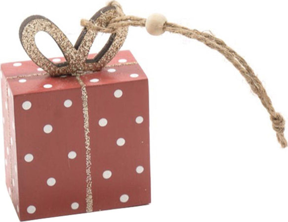 Pendente per albero di Natale in legno Pacchetto regalo decorativo da 9 cm Casa e cucina/Decorazioni per interni/Addobbi e decorazioni per ricorrenze/Decorazioni natalizie/Addobbi e decorazioni/Ciondoli e pendenti MagiediNatale.it - Altamura, Commerciovirtuoso.it