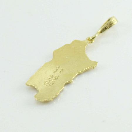 Pendente Sardegna Bombata Lavorazione Corbula in Argento Dorato 25x13 Ciondolo Pendente per Collane