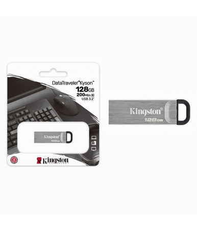 Pendrive Kingston Usb 3.2 Datatraveler Kyson 128gb In Metallo 200mb/s Dtkn/128gb