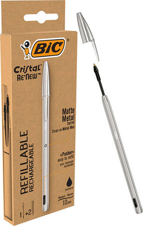 Penna-bic-metal-nero-con-2-refil