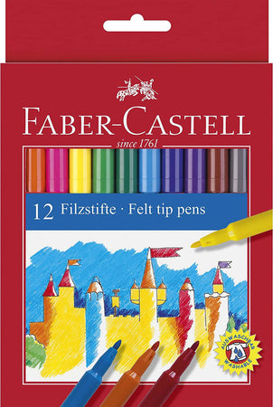 Pennarelli Faber-Castell Castello Standard punta fine, Astuccio cartone 12 colori Cancelleria e prodotti per ufficio/Penne matite scrittura e correzione/Marcatori ed evidenziatori/Pennarelli per disegno Scontolo.net - Potenza, Commerciovirtuoso.it