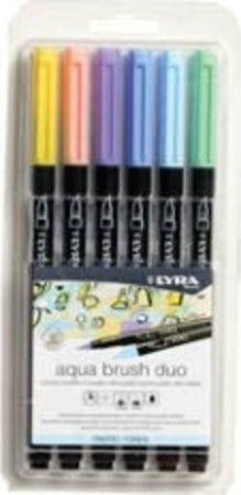 Pennarello Aqua Brush Duo - colori pastel - Lyra - conf. 6 pezzi Cancelleria e prodotti per ufficio/Penne matite scrittura e correzione/Marcatori ed evidenziatori/Pennarelli per disegno Eurocartuccia - Pavullo, Commerciovirtuoso.it