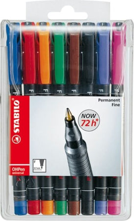 Pennarello OHPen universal permanente 842 - punta fine 0 7 mm - colori assortiti - Stabilo - conf. 8 pezzi Cancelleria e prodotti per ufficio/Penne matite scrittura e correzione/Marcatori ed evidenziatori/Pennarelli indelebili e marcatori Eurocartuccia - Pavullo, Commerciovirtuoso.it