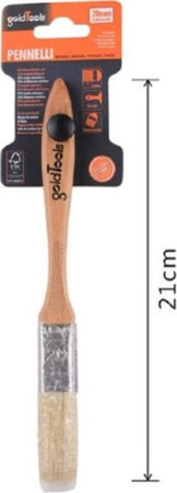 Pennello-Piatto-21cm-Con-Manico-Legno-Setole-Morbide-Per-Pittura-Vernice-90201