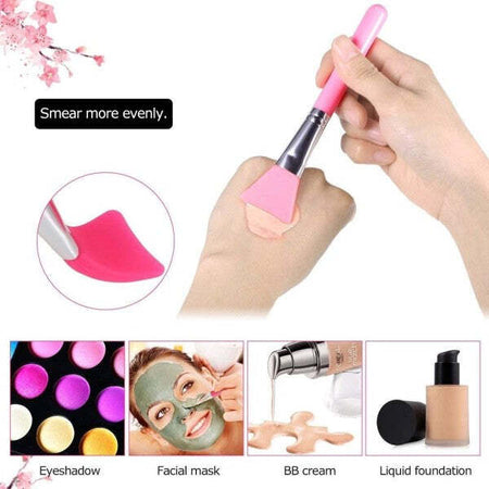 Pennello-Piatto-Silicone-Triangolare-Applicare-Maschera-Viso-Spazzola-Make-Up