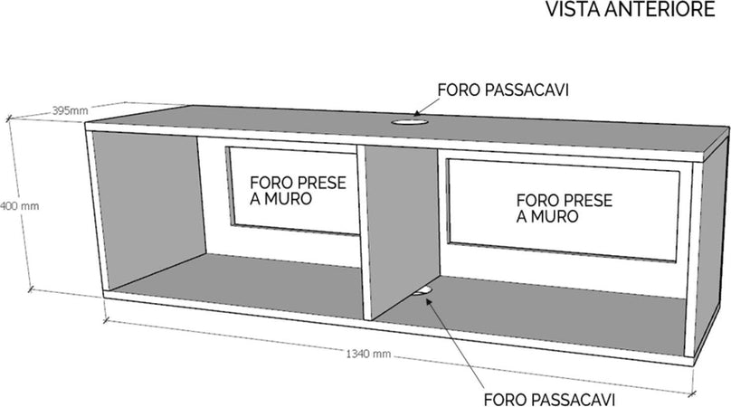 Pensile con base, in legno, per composizioni arredamento camere ed interni Casa e cucina/Arredamento/Soggiorno/Pareti attrezzate Decor Space - Altamura, Commerciovirtuoso.it