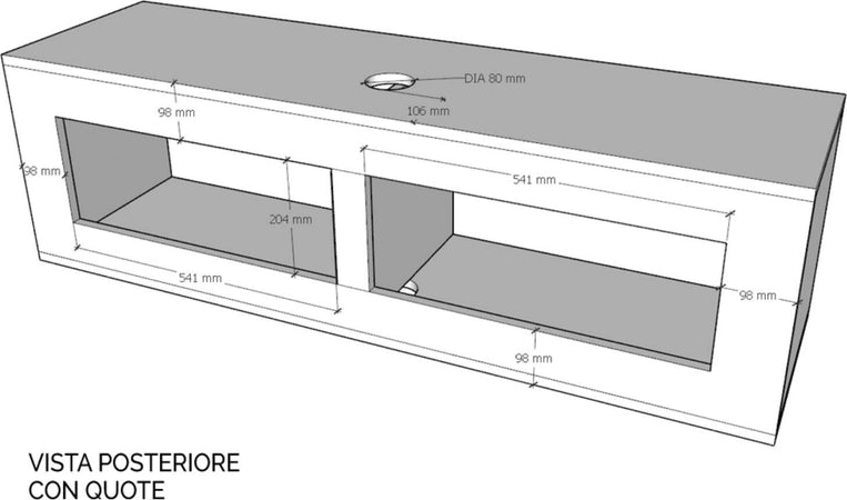 Pensile con base, in legno, per composizioni arredamento camere ed interni Casa e cucina/Arredamento/Soggiorno/Pareti attrezzate Decor Space - Altamura, Commerciovirtuoso.it