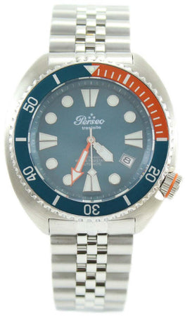 Orologio uomo automatico sub Perseo trestelle tartaruga 200 m azzurro