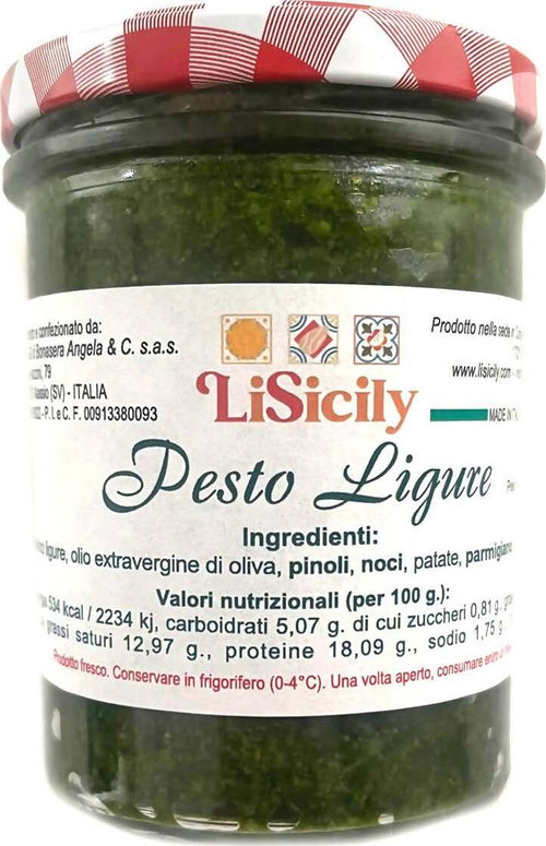 Pesto Ligure Vasetto Da 200 Gr Netto Pesto Lisicily Senza Conservanti Pesto 200 Gr Ideale per Condimenti E Bruschette Alimentari e cura della casa/Salse e sughi/Sughi e salse per cucinare/Pesto LiSicily dolci per passione - Alassio, Commerciovirtuoso.it