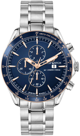 Philip Watch orologio uomo cronografo Blaze blu e oro rosa