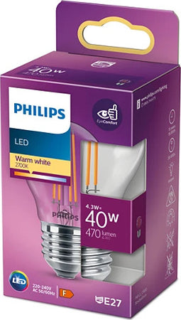 PHILIPS---LAMPADINA-LED-OLIVA-E-LUSTRE-E27-40W-2700K-A++-WARM-WHITE